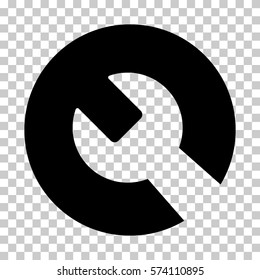 Black Wrench interface toolbar icon. Vector pictogram style is a flat symbol on chess transparent background.