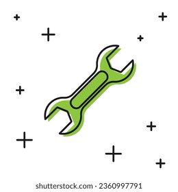 Schwarz-Weiß-Spanner-Symbol einzeln auf weißem Hintergrund.  Vektorgrafik