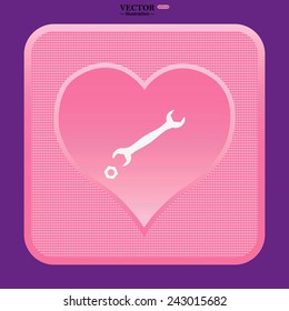 black wrench , vector illustration, EPS 10