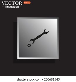 black wrench , vector illustration, EPS 10
