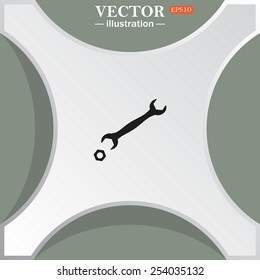 black wrench , vector illustration, EPS 10