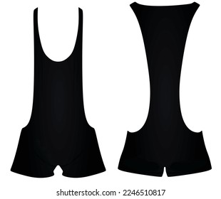 Black wrestling uniform. vector illustration