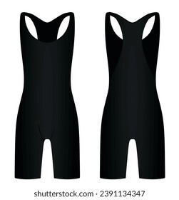 Black wrestling uniform. vector illustration