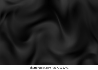 Black wrinkled fabric. Textile. Abstract vector background.