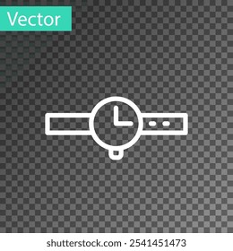 Black Wrist ícone relógio isolado no fundo transparente. Ícone de relógio.  Vetor