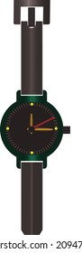 Black wrist watch, image vector