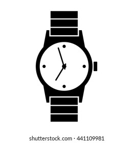 Black wristwatch icon on white background