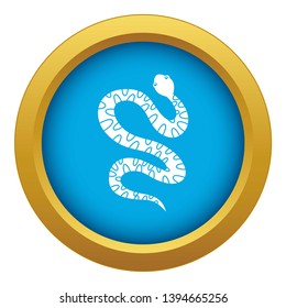 Black writhing snake icon blue vector isolated on white background for any design