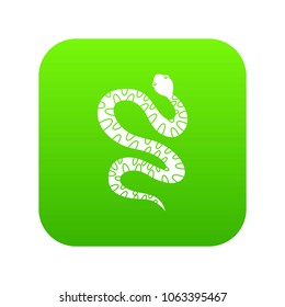 Black writhing snake icon digital green for any design isolated on white vector illustration