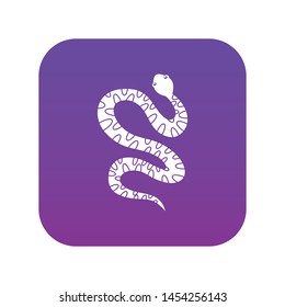 Black writhing snake icon digital purple for any design isolated on white vector illustration