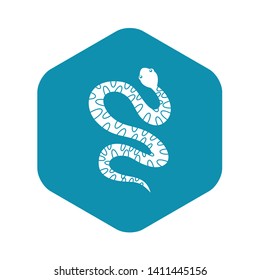 Black writhing snake icon. Simple illustration of black writhing snake vector icon for web