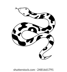 Black writhing snake icon. Simple illustration of black writhing snake vector icon for web