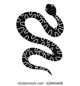 Black writhing snake icon. Simple illustration of black writhing snake vector icon for web