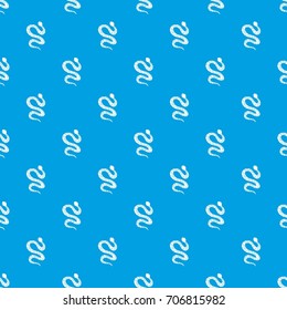 Black writhing snake pattern repeat seamless in blue color for any design. Vector geometric illustration