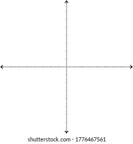 Black x axis and black y axis on white background