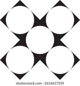 A black X with circles vector symbol