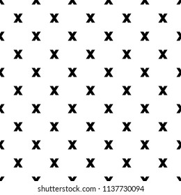 Black X letter pattern on white background.