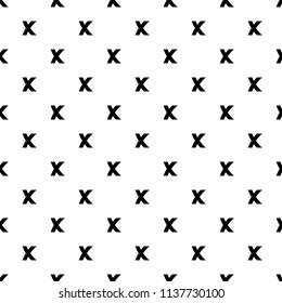 Black X letter pattern on white background.