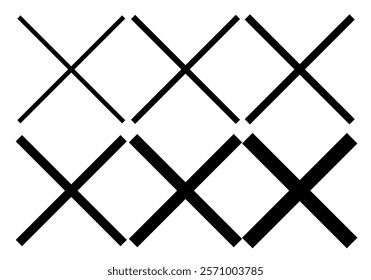 Black X or Line Icon Sheet
