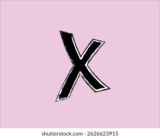 Black X logo with white edges
