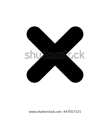 Black X mark icon. Cross symbol isolated on white background. Vector EPS10