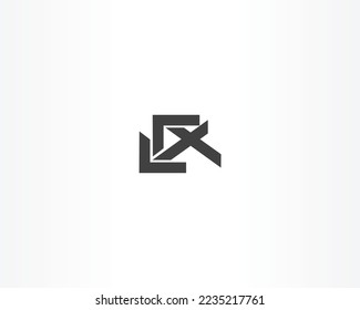 schwarzes X auf quadratischem Symbol Logo-Design