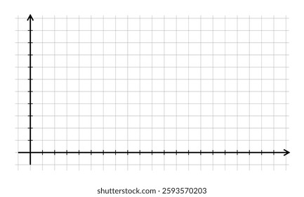 Black x and y axes forming a right angle.