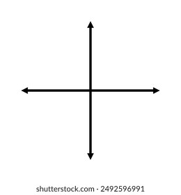 Black x-axis and y-axis on a white background