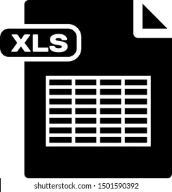 Black XLS file document. Download xls button icon isolated on white background. Excel file symbol.  Vector Illustration
