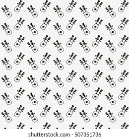 Black Xmas and New Year Doodles, Christmas Seamless Background Patterns with Deers. Hand-Drawn Vector Illustration. Pattern Swatch