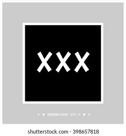 Black XXX icon Vector EPS10, Great for any use.