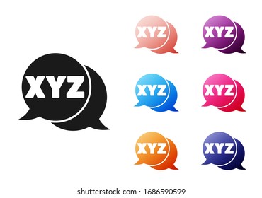 Black XYZ Coordinate system icon isolated on white background. XYZ axis for graph statistics display. Set icons colorful. Vector Illustration