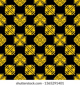 black yellow Abstract art deco grunge grid stripe halftone background pattern line vector illustration