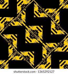 black yellow Abstract artistic art deco pattern for design and background