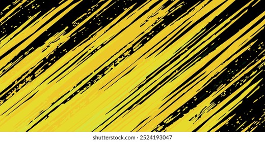 Fondo abstracto negro y amarillo con trazo de pincel y estilo semitono. grunge abstracto