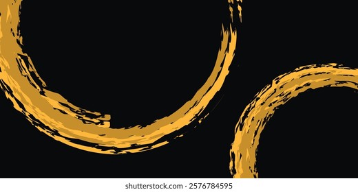 Black and yellow abstract background with brush stroke and halftone style. eps10