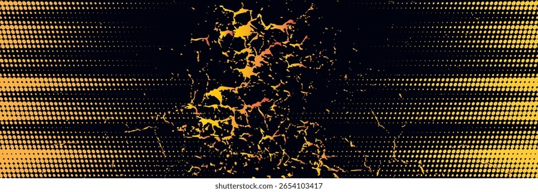Fondo abstracto negro y amarillo con trazo de pincel y estilo semitono. grunge abstracto. eps 10, Ilustración vectorial.