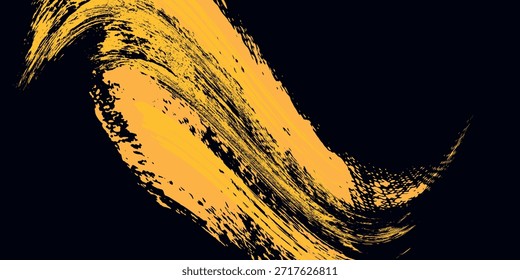 Fondo abstracto negro y amarillo con trazo de pincel y estilo semitono. grunge abstracto. moderno