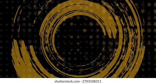 Fundo abstrato preto e amarelo com pincelada e estilo de meio-tom arte simples. Ilustrações vetor moderno