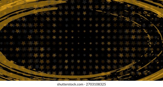 Black and yellow abstract background with brushstroke and halftone style simple art. Illustrations vector modern design nice soft dotted circle