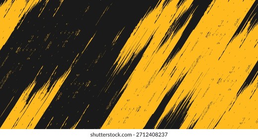 Schwarz-gelber abstrakter Hintergrund mit Pinselstrich und Halbtonstil.
