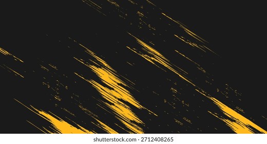 Fondo abstracto negro y amarillo con pincelada y estilo semitono.
