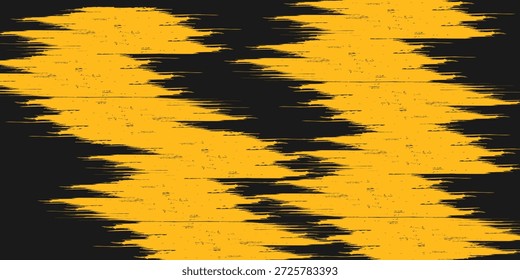Black and yellow abstract background with brushstroke and halftone style.
