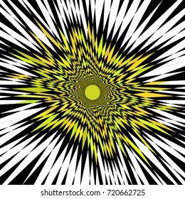 Black and yellow abstract background with an effect of explosion