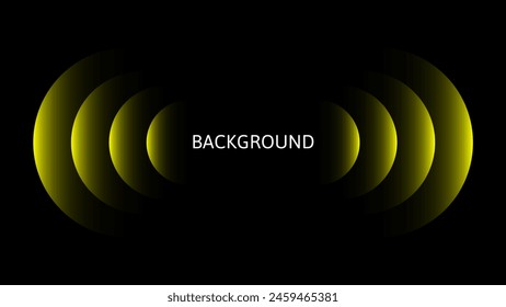 Fondo abstracto negro y amarillo con transición de degradado, redondeos mezclados, patrón de superposición