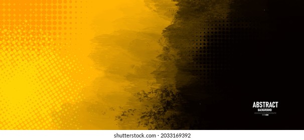 Black and Yellow abstract background with grunge texture. Vector illustration	