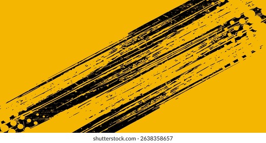 Black and yellow abstract background with halftone style.vector ilustration
