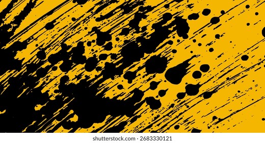 Black and yellow abstract background with halftone style.