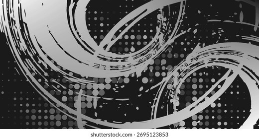 Fondo abstracto negro y amarillo con estilo de punto de medio tono. diseño de pincel moderno de arte simple colores de moda abstractos sucios