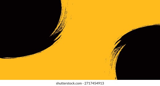 Fondo abstracto negro y amarillo con estilo semitono.